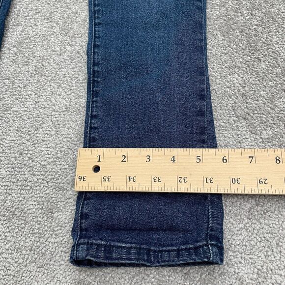 American Quality High Rise Denim Jeans Juniors 13 Dark Blue Distressed 30x30 NWT - Picture 4 of 15